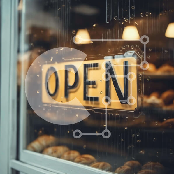 Σετ των 2 Intra Συλλεκτικό Ξύλινο Παζλ Plywood  4mm - Αρτοποιείο με ανοιχτή πινακίδα και οθόνη ντόνατς Σε Ξύλινο Κουτί - Διαστάσεις: 10x10 cm – 25 κομμάτια