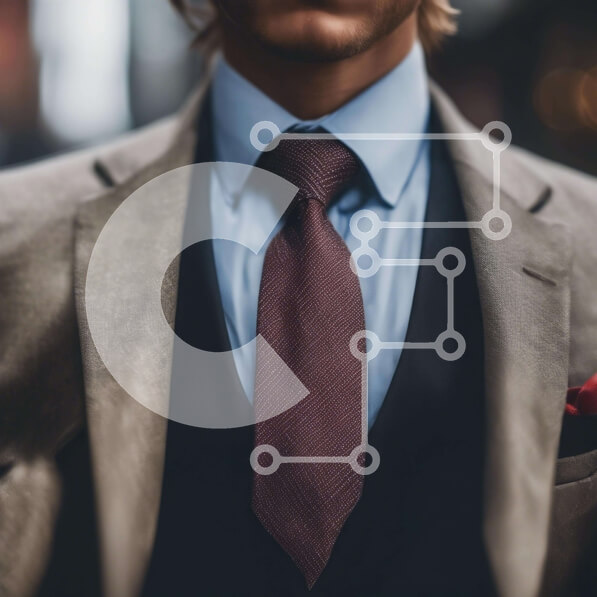 Intra Συλλεκτικό Ξύλινο Παζλ Plywood  4mm - Άνδρας με καφέ κοστούμι με μπλε πουκάμισο και κόκκινη γραβάτα Σε Ξύλινο Κουτί - Διαστάσεις Puzzle: 10x10 cm – 25 κομμάτια