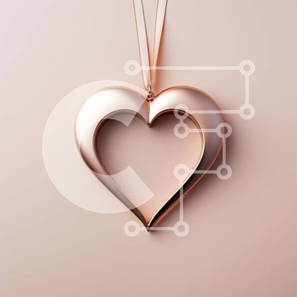 Σετ των 2 Intra Συλλεκτικό Ξύλινο Παζλ Plywood  4mm - Χρυσό μενταγιόν σε σχήμα καρδιάς σε υπόλευκο φόντο Σε Ξύλινο Κουτί - Διαστάσεις: 10x10 cm – 25 κομμάτια