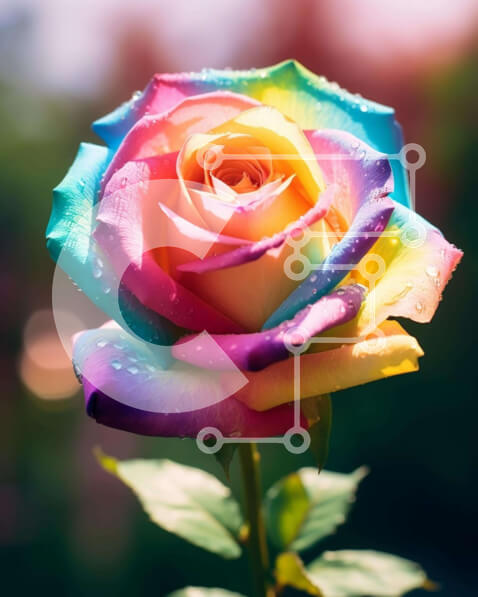 Intra Συλλεκτικό Ξύλινο Παζλ Plywood  4mm - Τεχνητό τριαντάφυλλο με έντονο χρώμα με σταγονίδια νερού Σε Ξύλινο Κουτί - Διαστάσεις: 10x10 cm – 25 κομμάτια