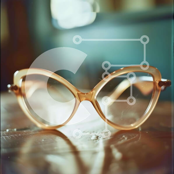 Intra Συλλεκτικό Ξύλινο Παζλ Plywood  4mm - Γυαλιά οράσεως σε ξύλινη επιφάνεια Σε Ξύλινο Κουτί - Διαστάσεις: 10x10 cm – 25 κομμάτια