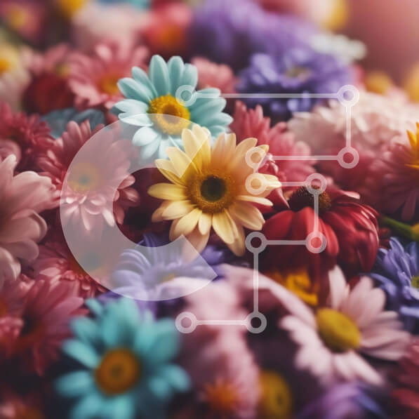 Intra Συλλεκτικό Ξύλινο Παζλ Plywood  4mm - Πολύχρωμο μπουκέτο λουλουδιών για γάμους και ειδικές περιστάσεις Σε Ξύλινο Κουτί - Διαστάσεις: 10x10 cm – 25 κομμάτια