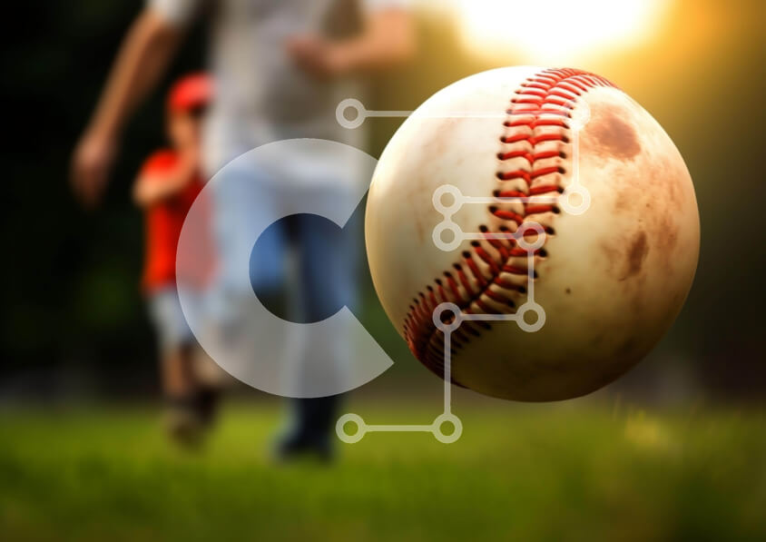 Intra Συλλεκτικό Ξύλινο Παζλ Plywood  4mm - Άνδρας και παιδί παίζουν μπέιζμπολ στο πάρκο Σε Ξύλινο Κουτί - Διαστάσεις Puzzle: 10x10 cm – 25 κομμάτια