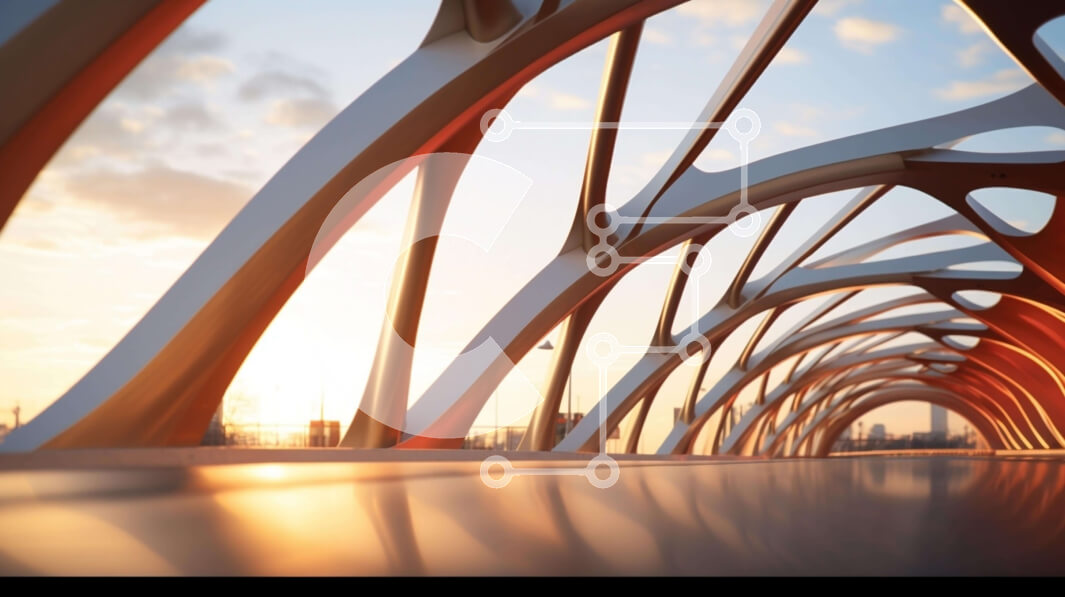 Intra Συλλεκτικό Ξύλινο Παζλ Plywood  4mm - Λευκή και κόκκινη μεταλλική γέφυρα με ανθρώπους Σε Ξύλινο Κουτί - Διαστάσεις Puzzle: 10x10 cm – 25 κομμάτια