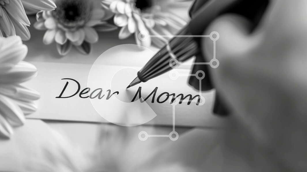 Σετ των 2 Intra Συλλεκτικό Ξύλινο Παζλ Plywood  4mm - Χειρόγραφη σημείωση «Αγαπητή μαμά» με λουλούδια Σε Ξύλινο Κουτί - Διαστάσεις: 10x10 cm – 25 κομμάτια