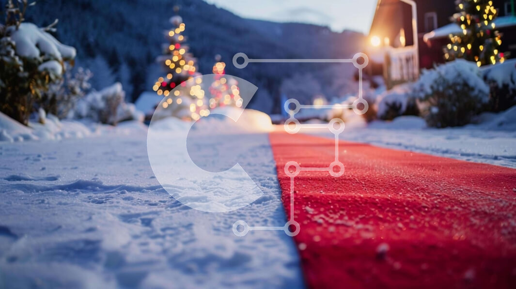 Intra Συλλεκτικό Ξύλινο Παζλ Plywood  4mm - Χειμερινή σκηνή με κόκκινο χαλί και χριστουγεννιάτικα στολίδια Σε Ξύλινο Κουτί - Διαστάσεις Puzzle: 10x10 cm – 25 κομμάτια