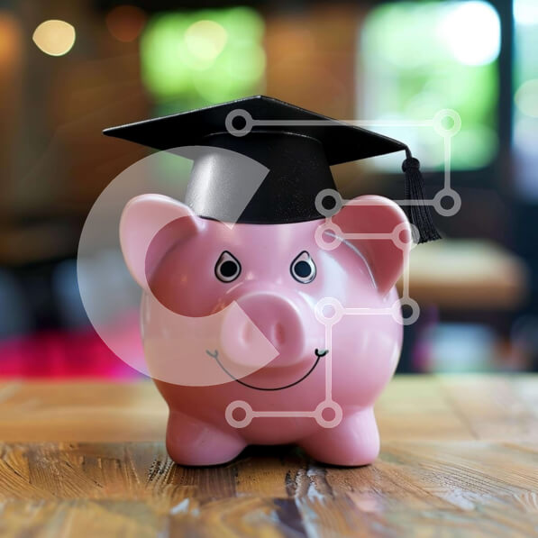 Intra Συλλεκτικό Ξύλινο Παζλ Plywood  4mm - Ροζ κουμπαράς με καπάκι αποφοίτησης Σε Ξύλινο Κουτί - Διαστάσεις Puzzle: 10x10 cm – 25 κομμάτια