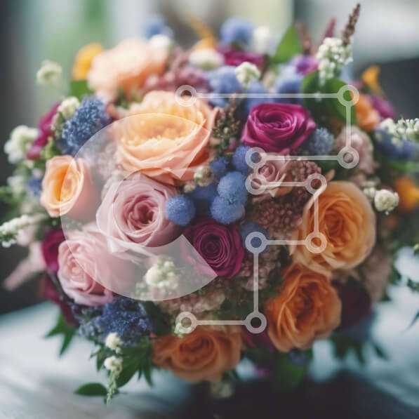 Intra Συλλεκτικό Ξύλινο Παζλ Plywood  4mm - Πολύχρωμο μπουκέτο λουλούδια σε ξύλινο τραπέζι Σε Ξύλινο Κουτί - Διαστάσεις: 10x10 cm – 25 κομμάτια