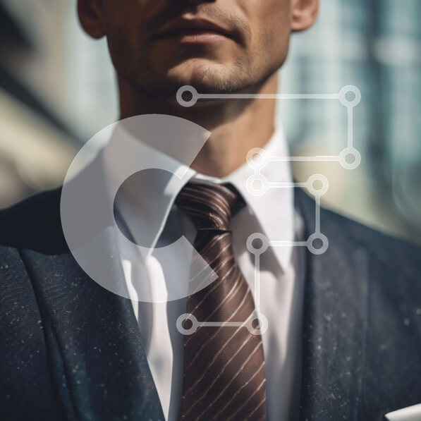 Intra Συλλεκτικό Ξύλινο Παζλ Plywood  4mm - Άνδρας με κοστούμι και γραβάτα σε αστικό περιβάλλον Σε Ξύλινο Κουτί - Διαστάσεις Puzzle: 10x10 cm – 25 κομμάτια