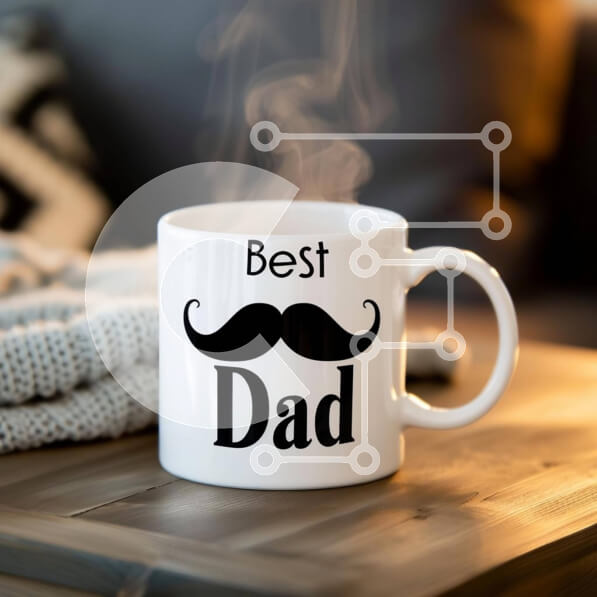 Intra Συλλεκτικό Ξύλινο Παζλ Plywood  4mm - Η καλύτερη κούπα καφέ Dad σε ξύλινο τραπέζι τη νύχτα Σε Ξύλινο Κουτί - Διαστάσεις Puzzle: 10x10 cm – 25 κομμάτια