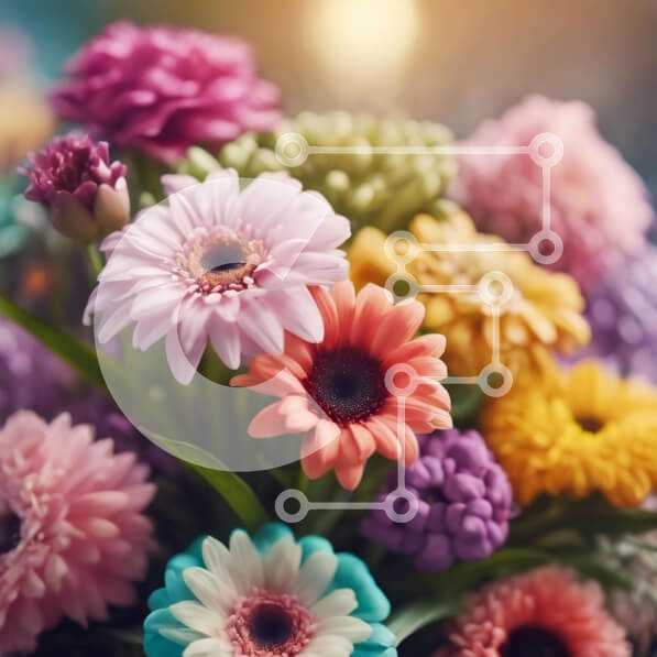 Intra Συλλεκτικό Ξύλινο Παζλ Plywood  4mm - Πολύχρωμο μπουκέτο λουλουδιών σε ανοιχτό βάζο Σε Ξύλινο Κουτί - Διαστάσεις: 10x10 cm – 25 κομμάτια