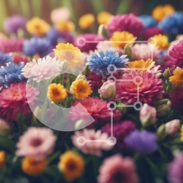 Intra Συλλεκτικό Ξύλινο Παζλ Plywood  4mm - Πολύχρωμο μπουκέτο λουλουδιών για ειδικές περιστάσεις Σε Ξύλινο Κουτί - Διαστάσεις: 10x10 cm – 25 κομμάτια