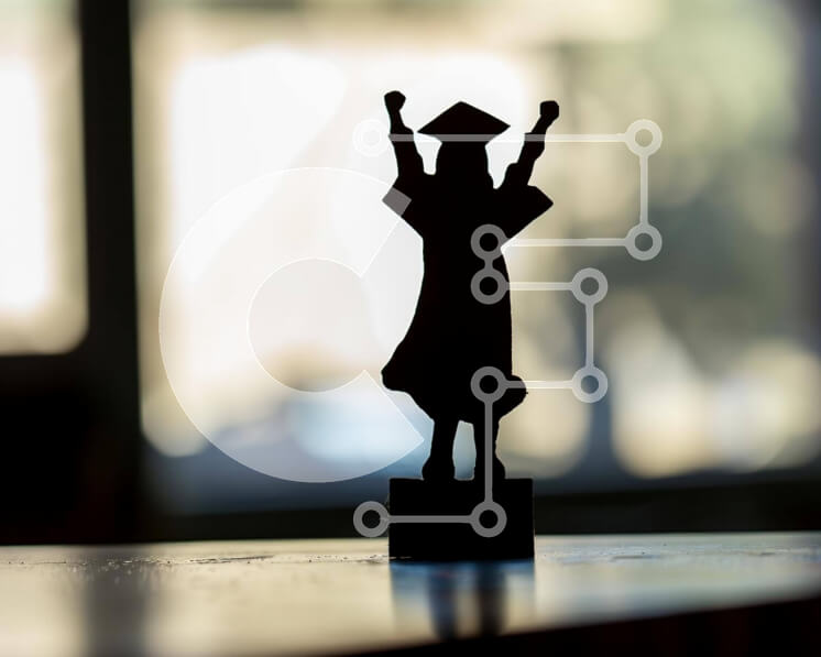 Intra Συλλεκτικό Ξύλινο Παζλ Plywood  4mm - Φιγούρα σιλουέτας με ενδυμασία αποφοίτησης που γιορτάζει σε εξωτερικούς χώρους Σε Ξύλινο Κουτί - Διαστάσεις Puzzle: 10x10 cm – 25 κομμάτια