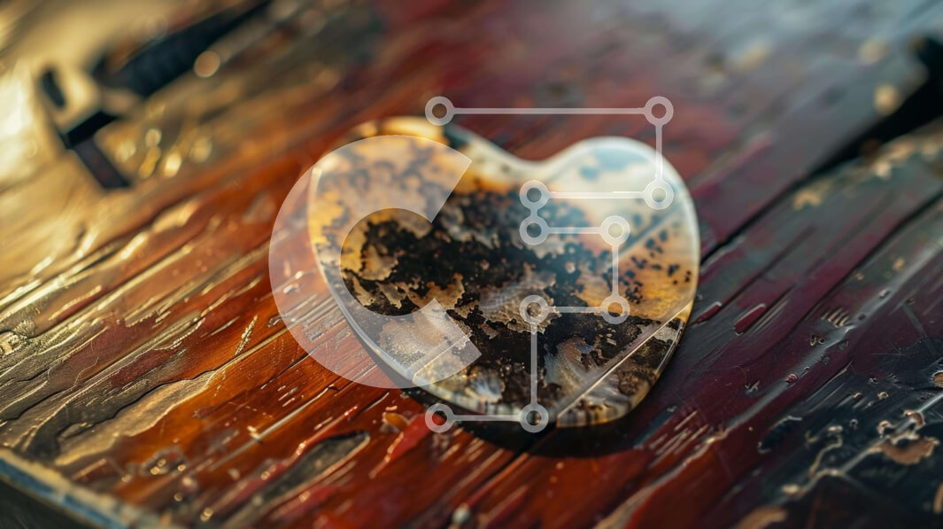 Intra Συλλεκτικό Ξύλινο Παζλ Plywood  4mm - Κομμάτι ξύλου σε σχήμα καρδιάς σε ξεπερασμένο τραπέζι Σε Ξύλινο Κουτί - Διαστάσεις: 10x10 cm – 25 κομμάτια