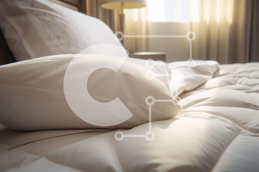 Intra Συλλεκτικό Ξύλινο Παζλ Plywood  4mm - Υπνοδωμάτιο με λευκά κλινοσκεπάσματα και μαξιλάρια Σε Ξύλινο Κουτί - Διαστάσεις Puzzle: 10x10 cm – 25 κομμάτια