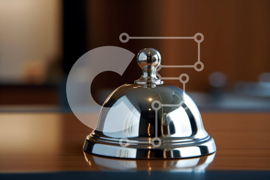 Intra Συλλεκτικό Ξύλινο Παζλ Plywood  4mm - Ασημένιο κουδούνι σε ξύλινο τραπέζι Σε Ξύλινο Κουτί - Διαστάσεις: 10x10 cm – 25 κομμάτια