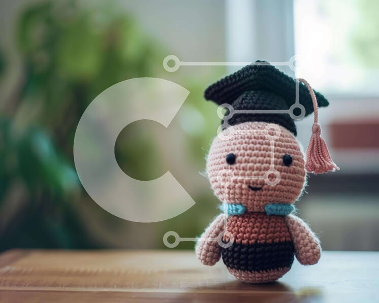 Intra Συλλεκτικό Ξύλινο Παζλ Plywood  4mm - Κούκλα με κροσέ σε ξύλινο τραπέζι Σε Ξύλινο Κουτί - Διαστάσεις: 10x10 cm – 25 κομμάτια