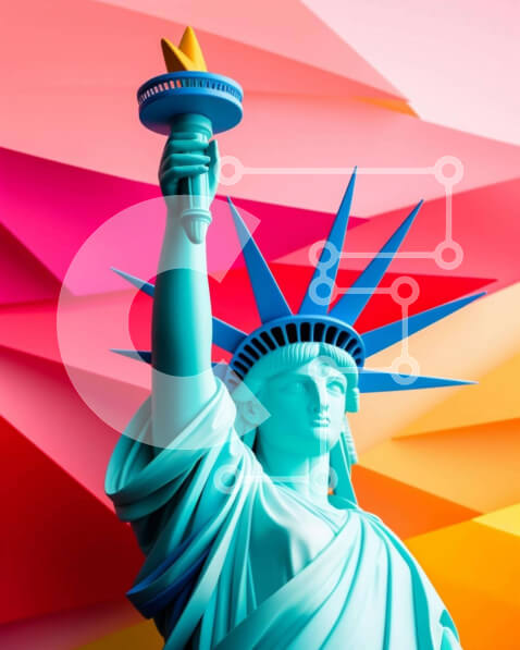 Intra Συλλεκτικό Ξύλινο Παζλ Plywood  4mm - Αφηρημένο άγαλμα της ελευθερίας με τη δάδα Σε Ξύλινο Κουτί - Διαστάσεις Puzzle: 10x10 cm – 25 κομμάτια