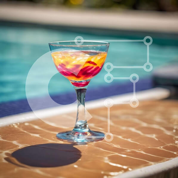 Σετ των 2 Intra Συλλεκτικό Ξύλινο Παζλ Plywood  4mm - Δροσιστικό κοκτέιλ δίπλα στην πισίνα Σε Ξύλινο Κουτί - Διαστάσεις: 10x10 cm – 25 κομμάτια