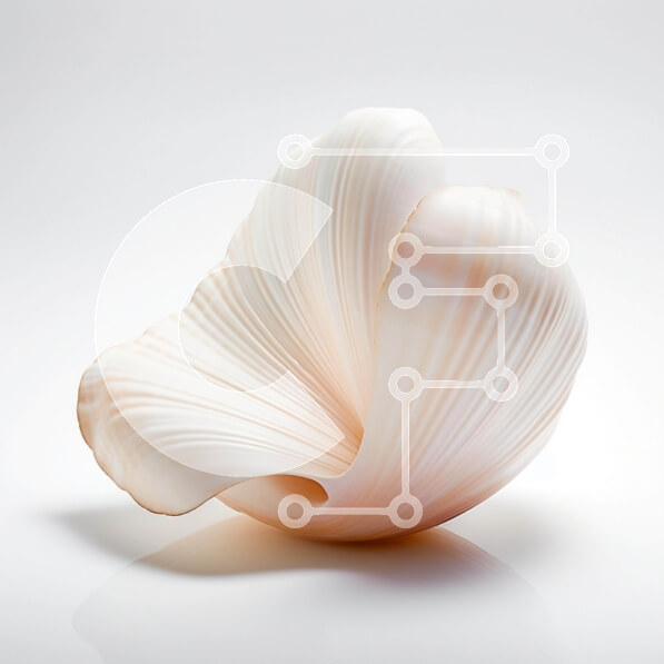 Intra Συλλεκτικό Ξύλινο Παζλ Plywood  4mm - Μεγάλο λευκό κοχύλι σε υπόλευκη επιφάνεια Σε Ξύλινο Κουτί - Διαστάσεις: 10x10 cm – 25 κομμάτια