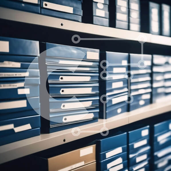 Intra Συλλεκτικό Ξύλινο Παζλ Plywood  4mm - Οργανωμένα Μπλε Κασέτες και Φάκελοι σε Ράφια Σε Ξύλινο Κουτί - Διαστάσεις: 10x10 cm – 25 κομμάτια