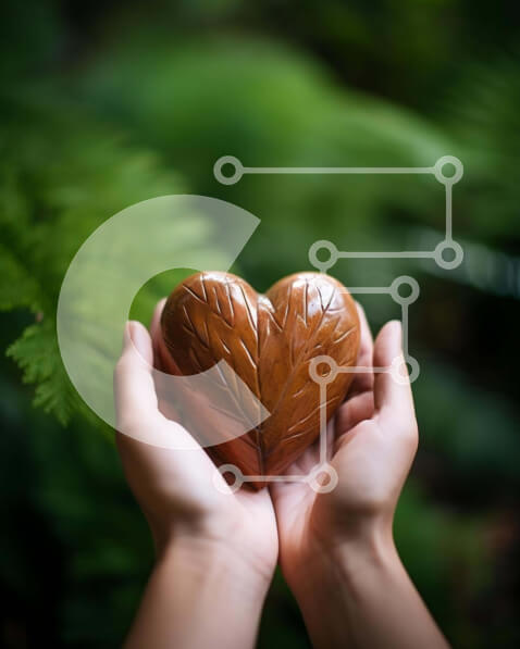 Intra Συλλεκτικό Ξύλινο Παζλ Plywood  4mm - Φύση Σύνθεση: Χέρια που κρατούν Ξύλινο αντικείμενο σε σχήμα καρδιάς Σε Ξύλινο Κουτί - Διαστάσεις: 10x10 cm – 25 κομμάτια