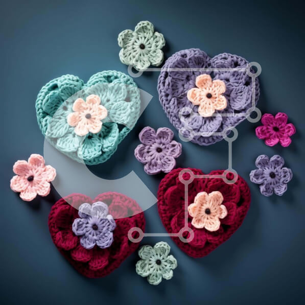 Intra Συλλεκτικό Ξύλινο Παζλ Plywood  4mm - Αξεσουάρ με κροσέ σε σχήμα καρδιάς Σε Ξύλινο Κουτί - Διαστάσεις Puzzle: 10x10 cm – 25 κομμάτια