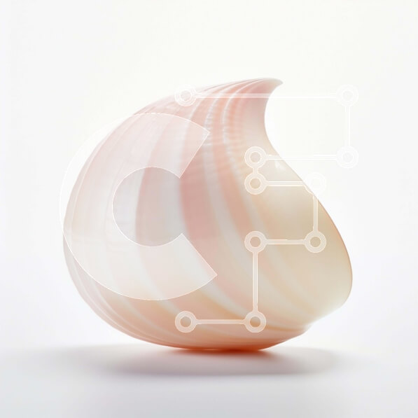 Intra Συλλεκτικό Ξύλινο Παζλ Plywood  4mm - Ροζ και λευκό αντικείμενο σε σχήμα κοχυλιού Σε Ξύλινο Κουτί - Διαστάσεις: 10x10 cm – 25 κομμάτια