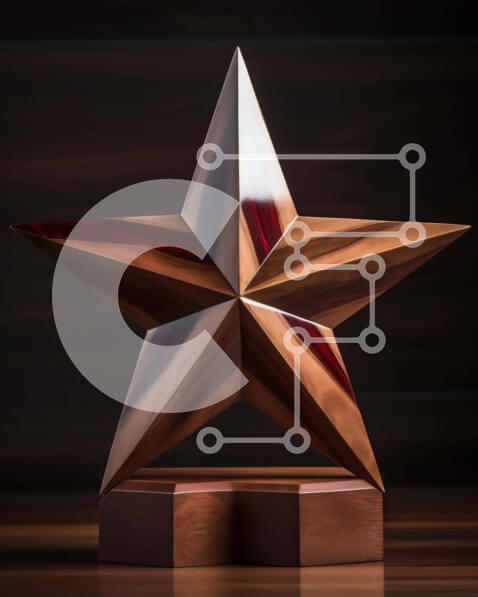 Intra Συλλεκτικό Ξύλινο Παζλ Plywood  4mm - Βραβείο Ξύλινου σχήματος αστεριού Σε Ξύλινο Κουτί - Διαστάσεις: 10x10 cm – 25 κομμάτια