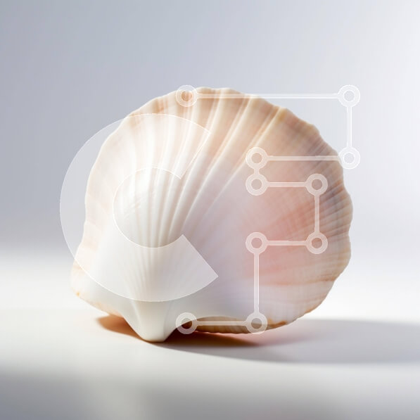 Intra Συλλεκτικό Ξύλινο Παζλ Plywood  4mm - Ροζ και λευκό κοχύλι Σε Ξύλινο Κουτί - Διαστάσεις: 10x10 cm – 25 κομμάτια