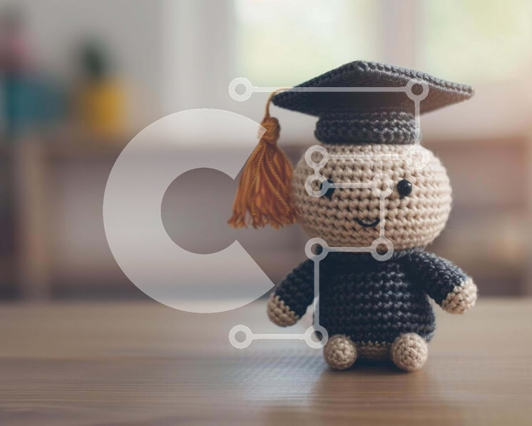 Intra Συλλεκτικό Ξύλινο Παζλ Plywood  4mm - Παιχνίδι κούκλα με κροσέ με καπάκι αποφοίτησης Σε Ξύλινο Κουτί - Διαστάσεις Puzzle: 10x10 cm – 25 κομμάτια