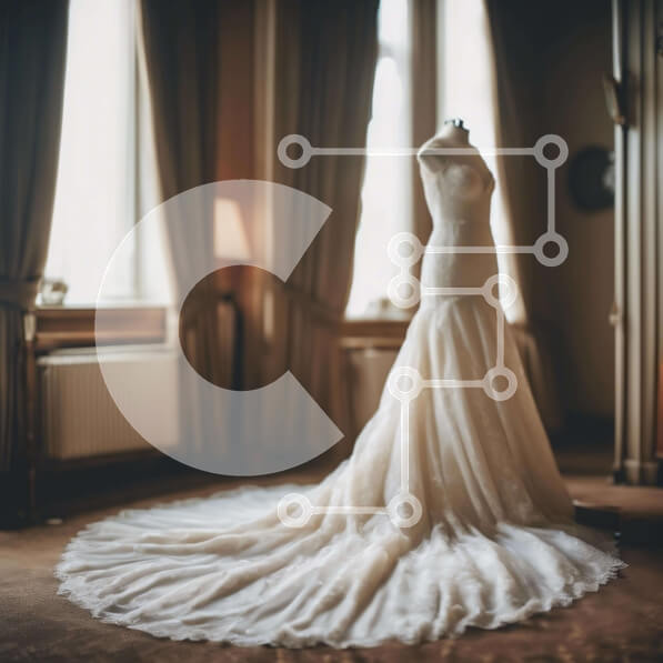 Σετ των 2 Intra Συλλεκτικό Ξύλινο Παζλ Plywood  4mm - Λευκό νυφικό που εμφανίζεται σε κομψό δωμάτιο Σε Ξύλινο Κουτί - Διαστάσεις: 10x10 cm – 25 κομμάτια