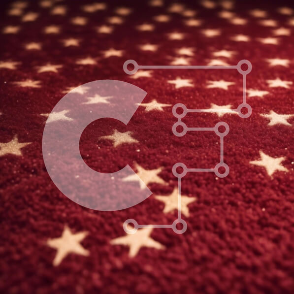 Intra Συλλεκτικό Ξύλινο Παζλ Plywood  4mm - Κόκκινο χαλί με λευκά και χρυσά αστέρια Σε Ξύλινο Κουτί - Διαστάσεις Puzzle: 10x10 cm – 25 κομμάτια