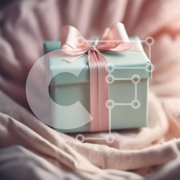 Intra Συλλεκτικό Ξύλινο Παζλ Plywood  4mm - Τυρκουάζ Κουτί δώρου με ροζ κορδέλα Σε Ξύλινο Κουτί - Διαστάσεις: 10x10 cm – 25 κομμάτια