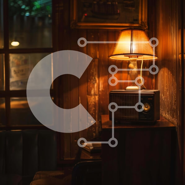 Intra Συλλεκτικό Ξύλινο Παζλ Plywood  4mm - Ρύθμιση vintage δωματίου με ρετρό λάμπα, παλιό ραδιόφωνο και βιβλία Σε Ξύλινο Κουτί - Διαστάσεις Puzzle: 10x10 cm – 25 κομμάτια