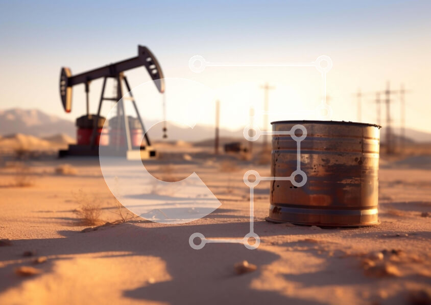 Intra Συλλεκτικό Ξύλινο Παζλ Plywood  4mm - Αντλία πετρελαίου και βαρέλι στην έρημο Σε Ξύλινο Κουτί - Διαστάσεις: 10x10 cm – 25 κομμάτια