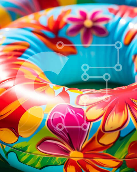 Intra Συλλεκτικό Ξύλινο Παζλ Plywood  4mm - Πολύχρωμες φουσκωτές σχεδίες σε πράσινη επιφάνεια Σε Ξύλινο Κουτί - Διαστάσεις Puzzle: 10x10 cm – 25 κομμάτια