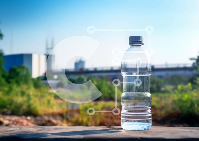 Intra Συλλεκτικό Ξύλινο Παζλ Plywood  4mm - Άδειο μπουκάλι νερού σε ξύλινο τραπέζι Σε Ξύλινο Κουτί - Διαστάσεις: 10x10 cm – 25 κομμάτια