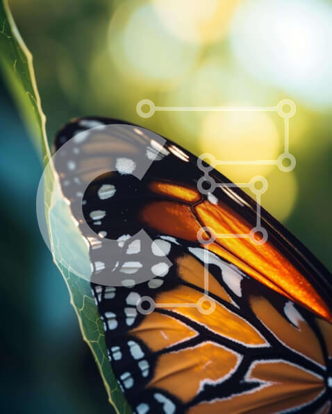 Intra Συλλεκτικό Ξύλινο Παζλ Plywood  4mm - Πεταλούδα Monarch που στηρίζεται σε ένα φύλλο Σε Ξύλινο Κουτί - Διαστάσεις: 10x10 cm – 25 κομμάτια