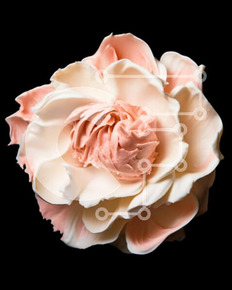 Intra Συλλεκτικό Ξύλινο Παζλ Plywood  4mm - Ροζ και Λευκό Φοντάν λουλούδι Σε Ξύλινο Κουτί - Διαστάσεις: 10x10 cm – 25 κομμάτια