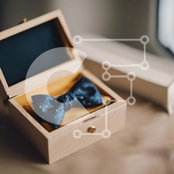 Σετ των 2 Intra Συλλεκτικό Ξύλινο Παζλ Plywood  4mm - Μπλε παπιγιόν  Σε Ξύλινο Κουτί Σε Ξύλινο Κουτί - Διαστάσεις: 10x10 cm – 25 κομμάτια