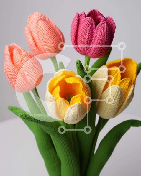 Intra Συλλεκτικό Ξύλινο Παζλ Plywood  4mm - Πράσινο βάζο με διάφορα τεχνητά λουλούδια Σε Ξύλινο Κουτί - Διαστάσεις: 10x10 cm – 25 κομμάτια