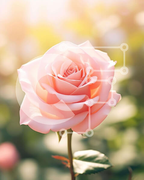 Intra Συλλεκτικό Ξύλινο Παζλ Plywood  4mm - Μονό ροζ τριαντάφυλλο στην άνθιση Σε Ξύλινο Κουτί - Διαστάσεις: 10x10 cm – 25 κομμάτια