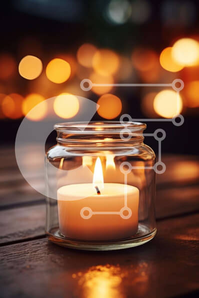 Intra Συλλεκτικό Ξύλινο Παζλ Plywood  4mm - Ζεστή σκηνή με κεριά Σε Ξύλινο Κουτί - Διαστάσεις: 10x10 cm – 25 κομμάτια