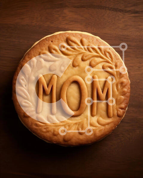 Σετ των 2 Intra Συλλεκτικό Ξύλινο Παζλ Plywood  4mm - Διακοσμητικό μπισκότο 'Mom' σε Vintage ξύλινο τραπέζι Σε Ξύλινο Κουτί - Διαστάσεις: 10x10 cm – 25 κομμάτια