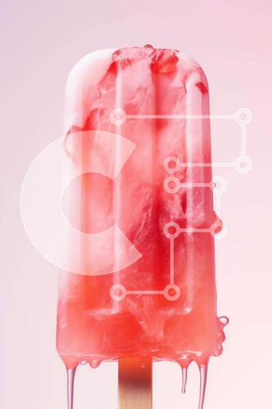 Σετ των 2 Intra Συλλεκτικό Ξύλινο Παζλ Plywood  4mm - Ροζ παγωτό Popsicle σε πορτοκαλί φόντο Σε Ξύλινο Κουτί - Διαστάσεις: 10x10 cm – 25 κομμάτια