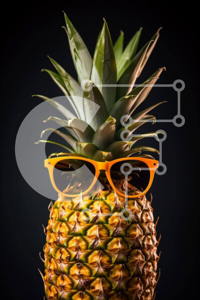 Intra Συλλεκτικό Ξύλινο Παζλ Plywood  4mm - Ανανάς με γυαλιά ηλίου Σε Ξύλινο Κουτί - Διαστάσεις Puzzle: 10x10 cm – 25 κομμάτια