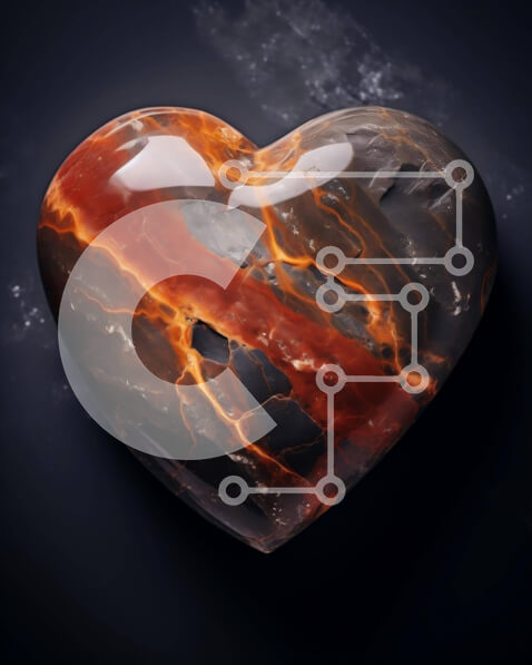 Intra Συλλεκτικό Ξύλινο Παζλ Plywood  4mm - Αντικείμενο σε σχήμα καρδιάς καλυμμένο στις φλόγες Σε Ξύλινο Κουτί - Διαστάσεις Puzzle: 10x10 cm – 25 κομμάτια