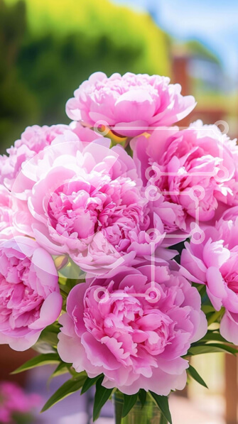 Σετ των 2 Intra Συλλεκτικό Ξύλινο Παζλ Plywood  4mm - Γυάλινο Βάζο με Ροζ Λουλούδια και Ξύλινο Πάγκο Σε Ξύλινο Κουτί - Διαστάσεις: 10x10 cm – 25 κομμάτια