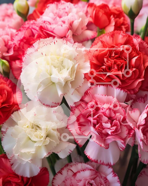 Intra Συλλεκτικό Ξύλινο Παζλ Plywood  4mm - Πολύχρωμο μπουκέτο με γαρίφαλα και διάφορα λουλούδια Σε Ξύλινο Κουτί - Διαστάσεις: 10x10 cm – 25 κομμάτια